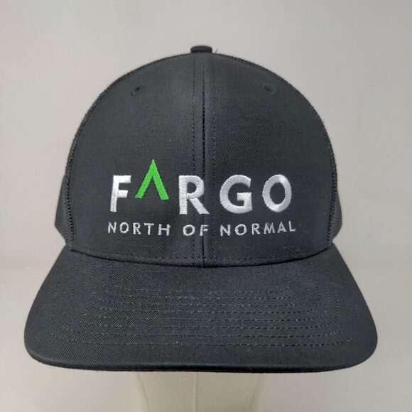 Richardson Men's Snapback Mesh Back Hat Black Embroidered Fargo Style 112 - Picture 2 of 8